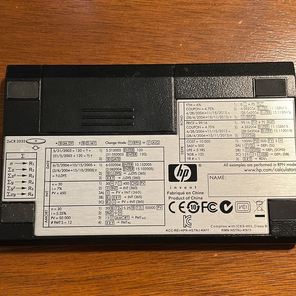 HP 12C Platinum financial calculator